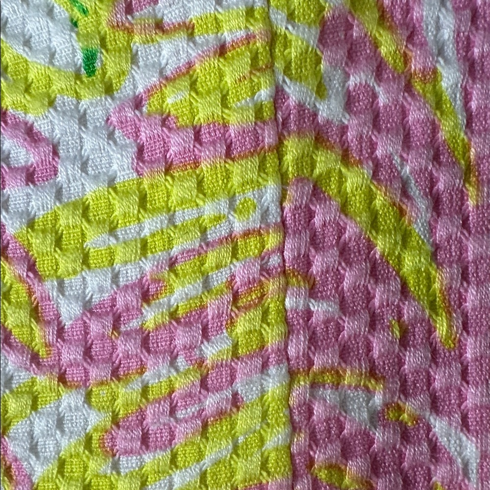 Lilly Pulitzer for Target Pink Yellow Green Floral Textured Mini Spring Dress 2 - Picture 4 of 9